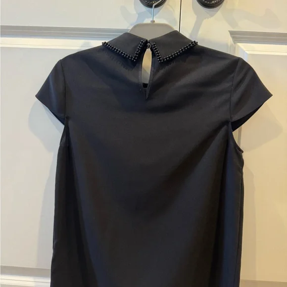 Ted Baker Black Blouse with Beaded Detail Size 1 - Picture 3 of 5